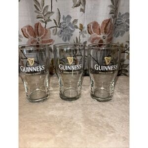 Set of 3 GUINNESS Glasses with Harp and "Brewed In Dublin"